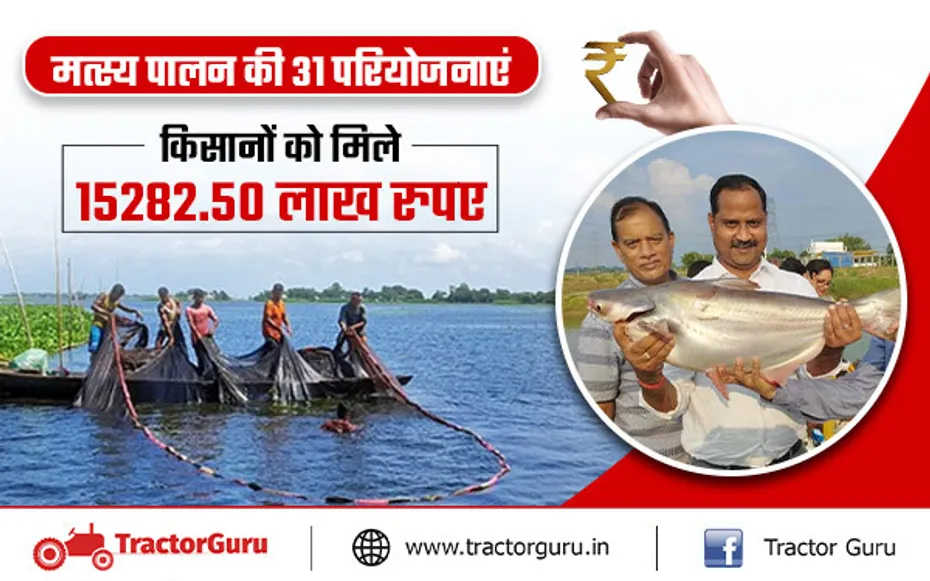 मत्स्य पालन की 31 परियोजनाएं, किसानों को मिले 15282.50 लाख रुपए