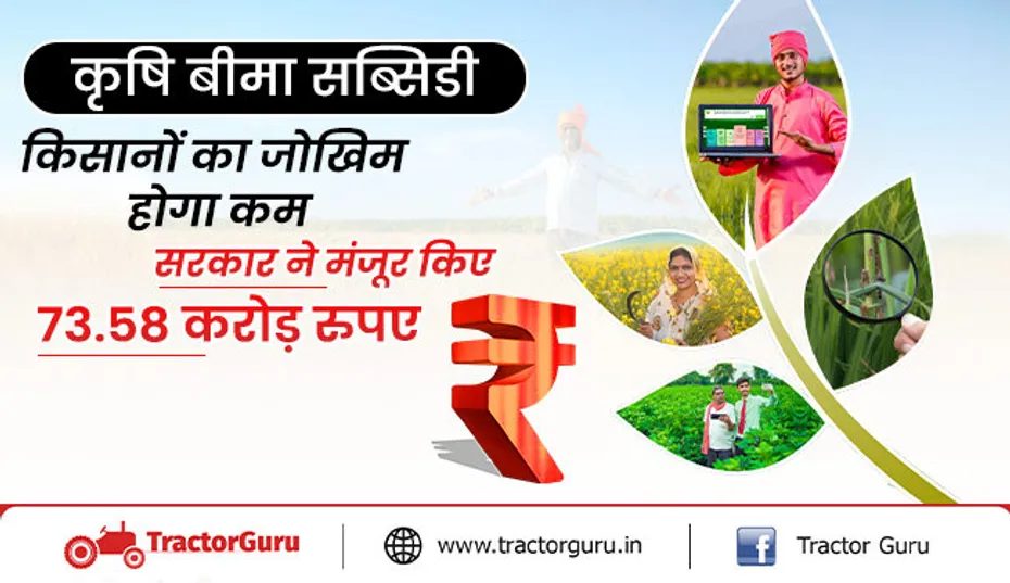 कृषि बीमा सब्सिडी : किसानों का जोखिम होगा कम, सरकार ने मंजूर किए 73.58 करोड़ रुपए