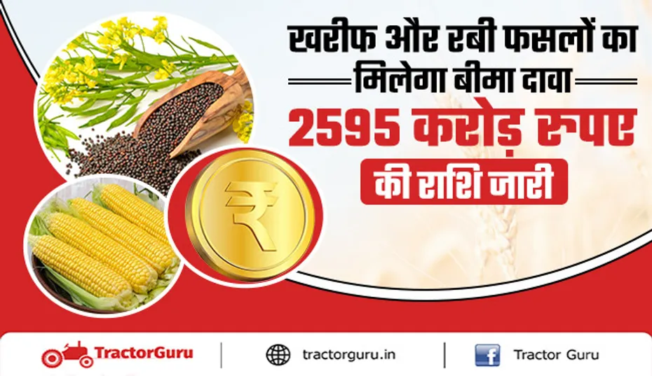 फसल बीमा: किसानों को खरीफ-रबी फसलों के लिए 2595 करोड़ जारी