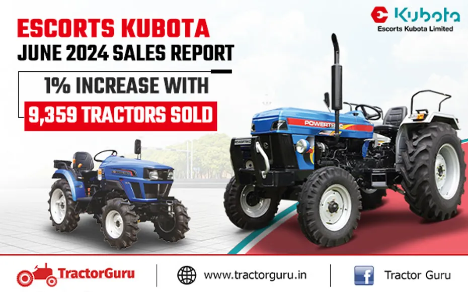 Escorts Kubota June 2024 Sales Report: 1% Increase with 9,359 Tractors Sold