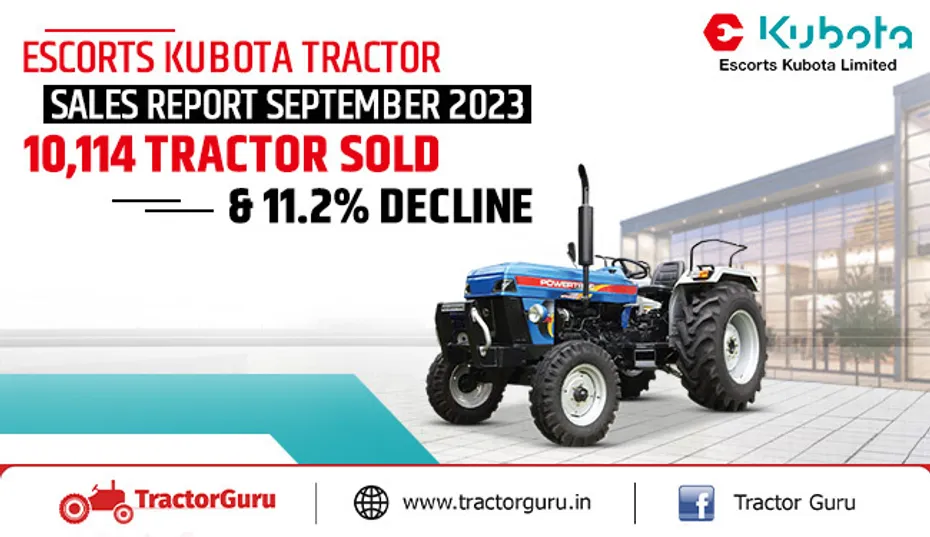 Escorts Kubota Tractor Sales Report September 2023: 10,114 Tractor Sold & 11.2% Decline