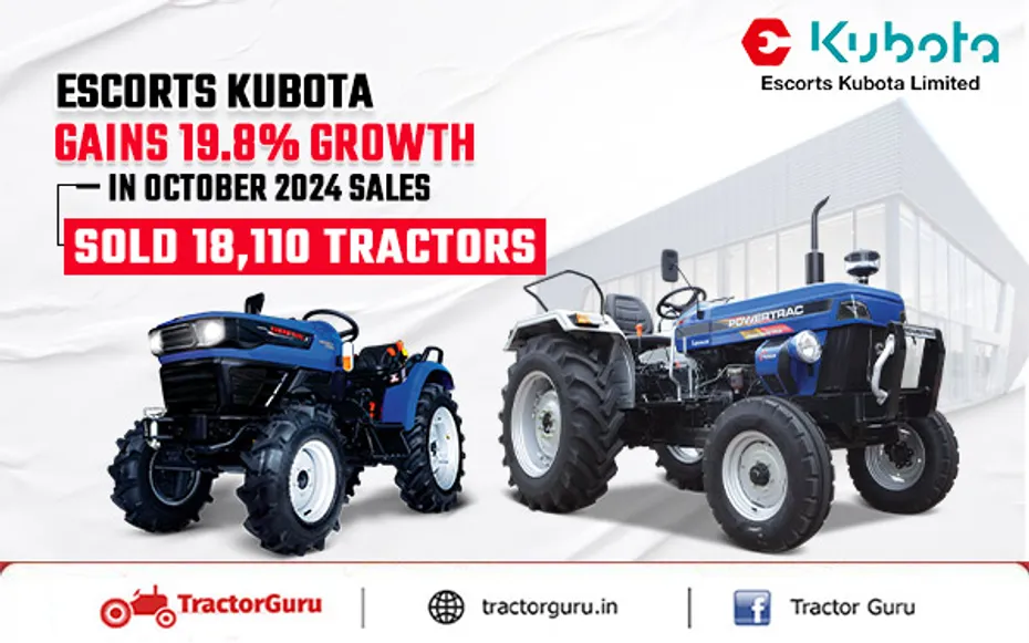 Escorts Kubota Gains 19.8% Growth in October 2024 Sales: Sold 18,110 Tractors
