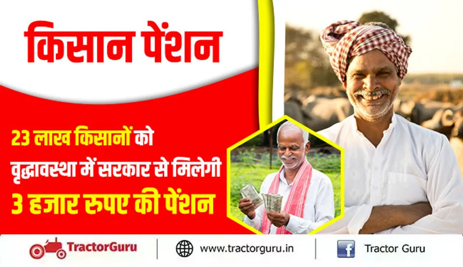 किसान पेंशन योजना : 23 लाख किसानों को वृद्धावस्था में सरकार से मिलेगी 3 हजार रुपए की पेंशन