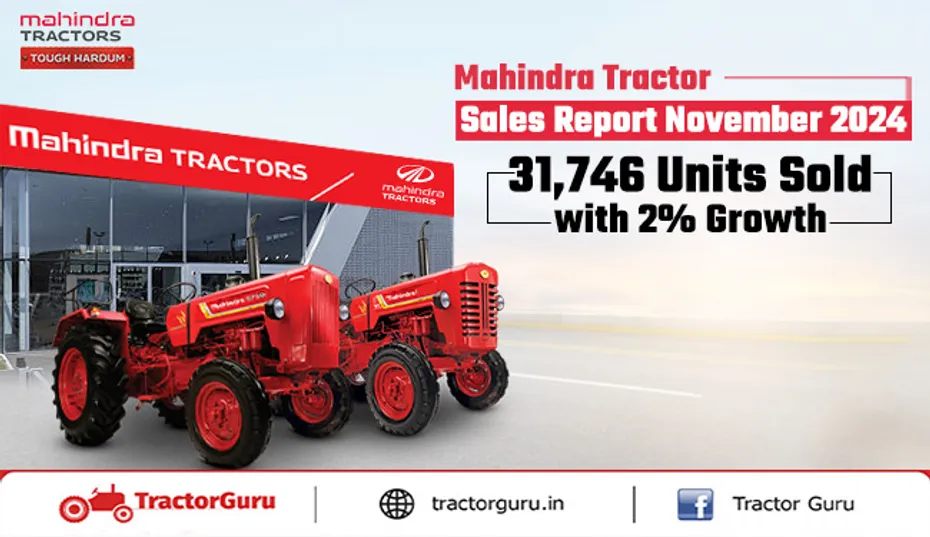 Mahindra Tractor Sales Report November 2024: 31,746 Units Sold with 2% Growth