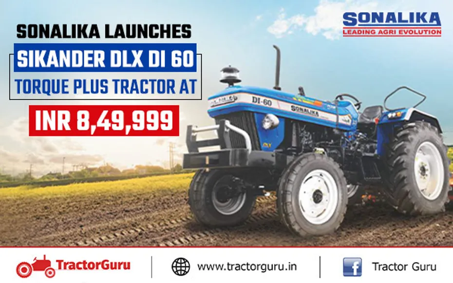 Sonalika Launches Sikander DLX DI 60 Torque Plus Tractor At INR 8,49,999