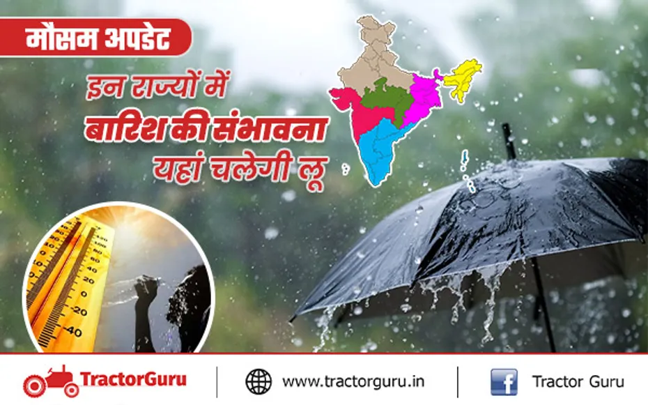 Today Weather : इन राज्यों में बारिश की संभावना, यहां चलेगी लू